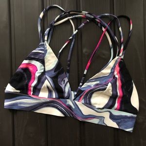 PINK VS Strappy Marbled Blue Purple Bralette Sz M
